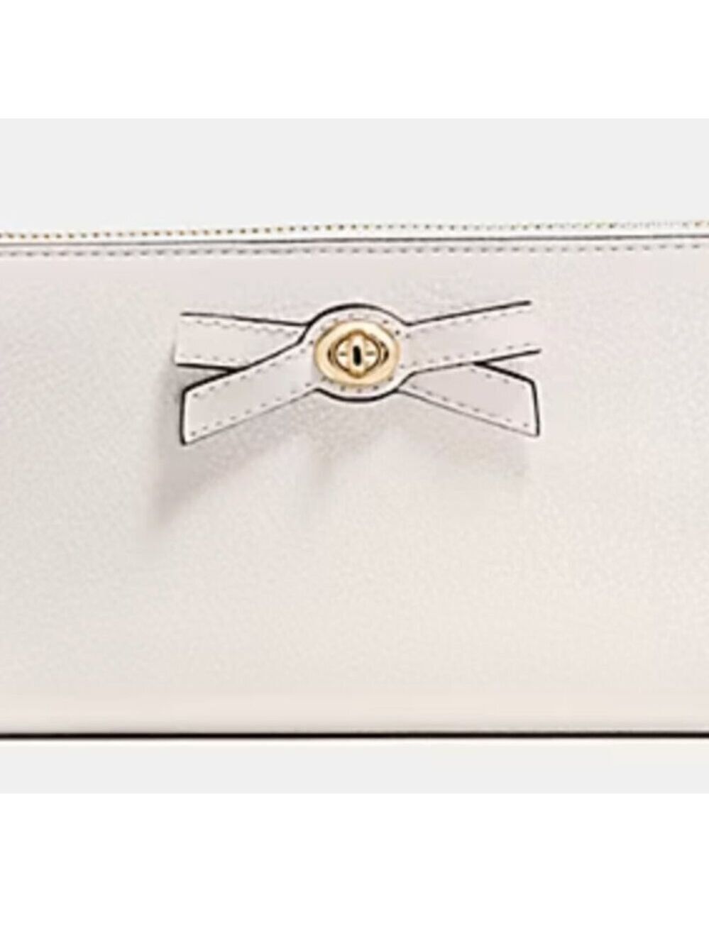 COACH TURN LOCK BOW ACCORDION ZIP WALLET IN PEBBLE LEATHER  F53415